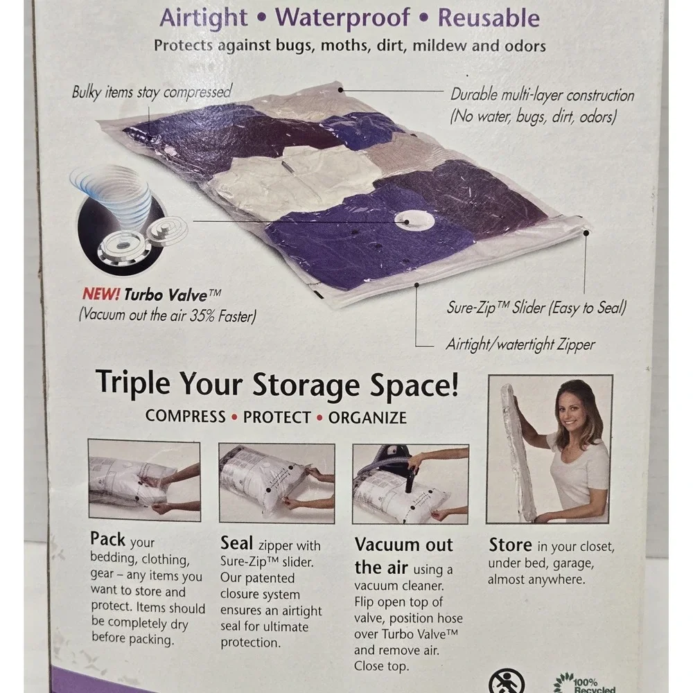 Original Vacuum Seal Space Compression Bag 2 (Two) Count Large 21.5